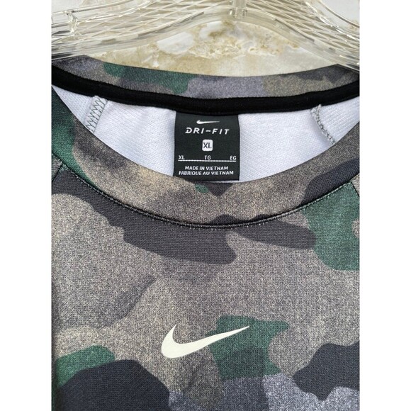 Nike Rebel Camo Dri-fit Crop Jersey Sweatshirt Camouflage Women’s Size XL - Picture 6 of 10